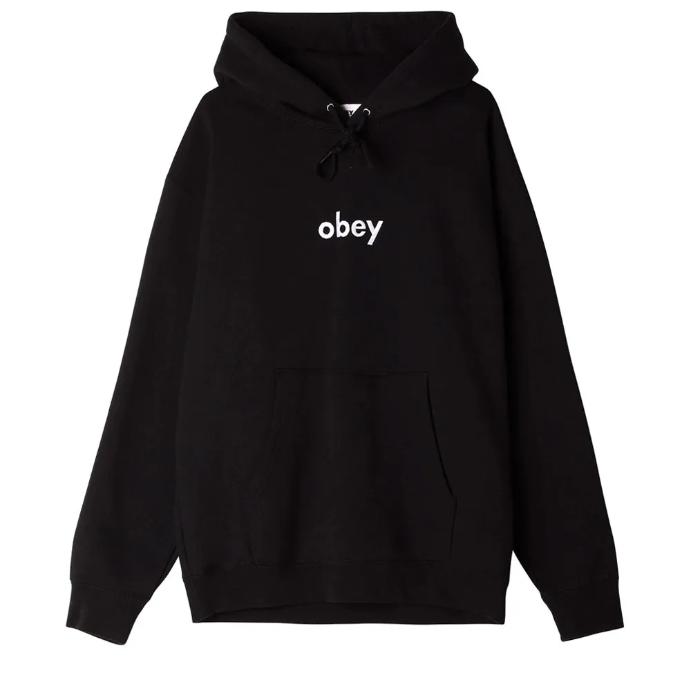 OBEY LOWERCASE PULLOVER HOOD // BLACK