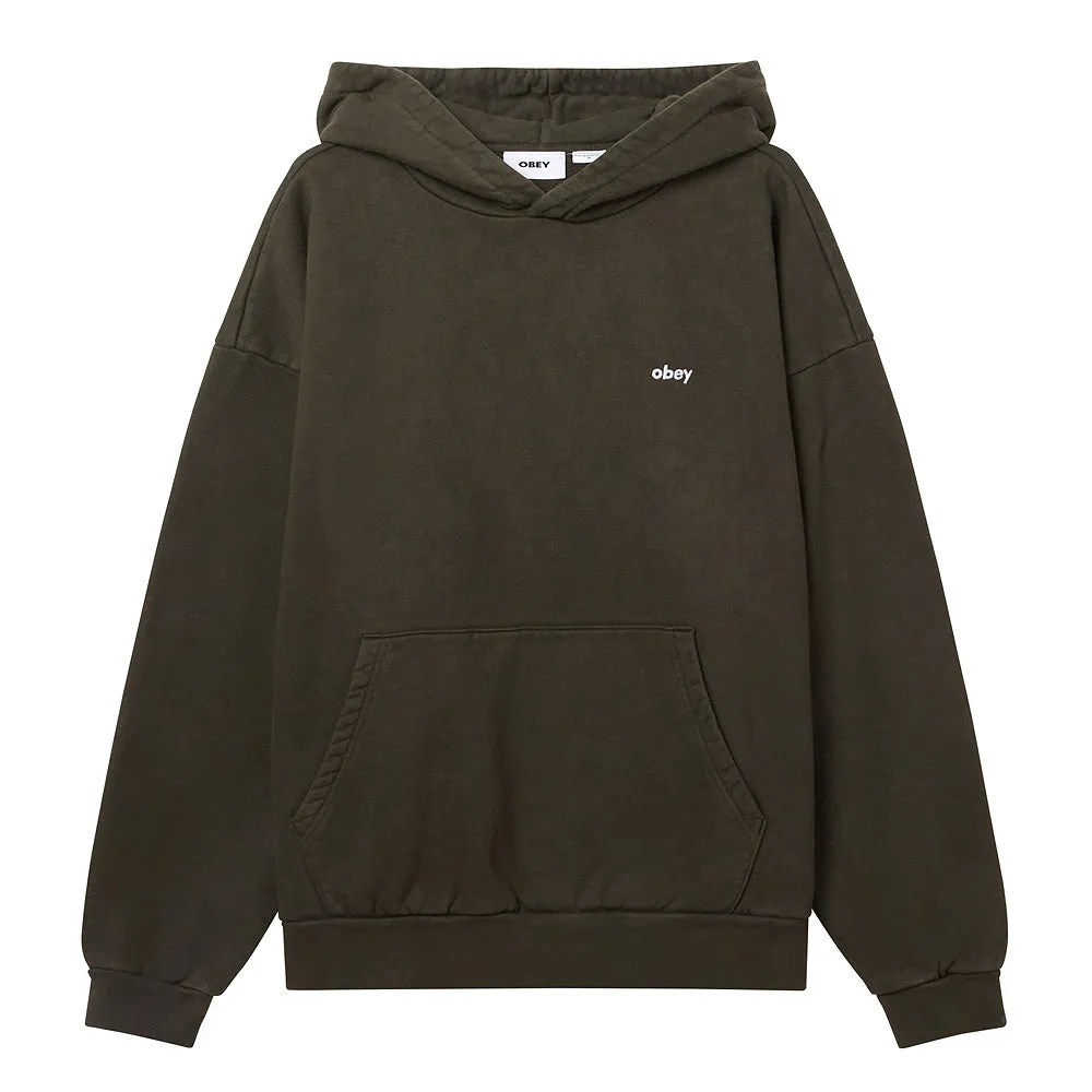 OBEY LOWERCASE PULLOVER PIGMENT HOOD // PIGMENT ROSIN