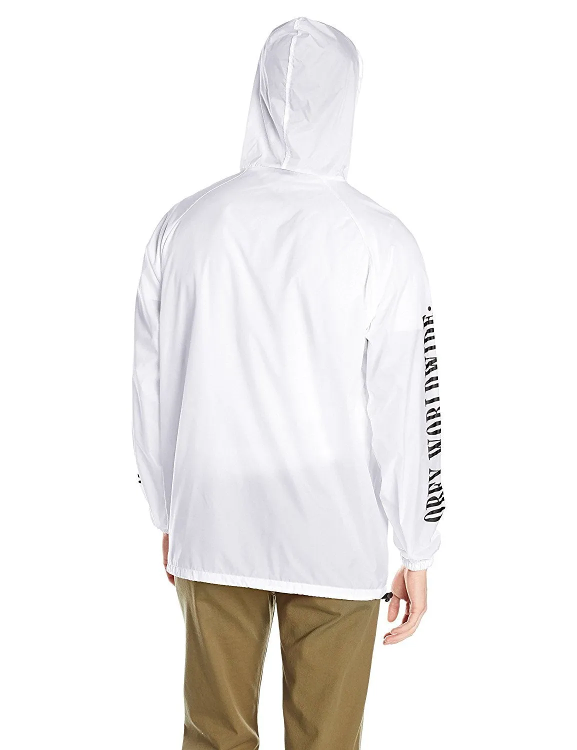 OBEY NEW TIMES WORLDWIDE ANORAK PULLOVER HOOD // WHITE