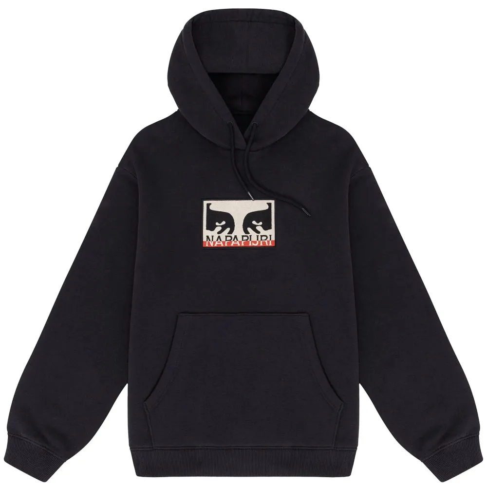 OBEY X NAPAPIJRI PULLOVER HOOD // BLACK