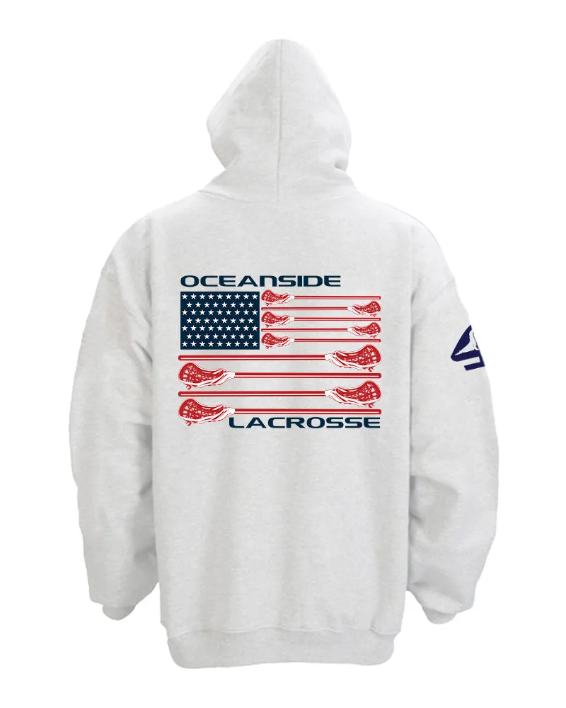 Oceanside Lacrosse Game Day Girl's Flag Hoodie