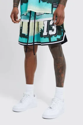 Ofcl Palm Print Mesh Basketball Tape Short