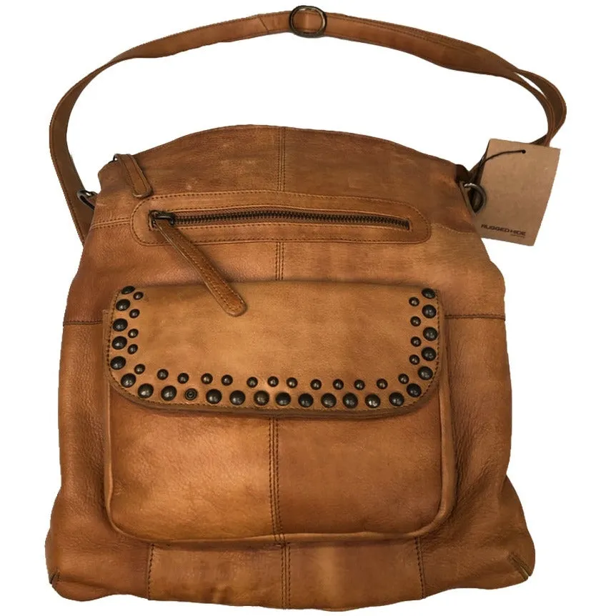 Oran Montana Vintage Leather Studded Shoulder Bag  RH8500 CLEARANCE