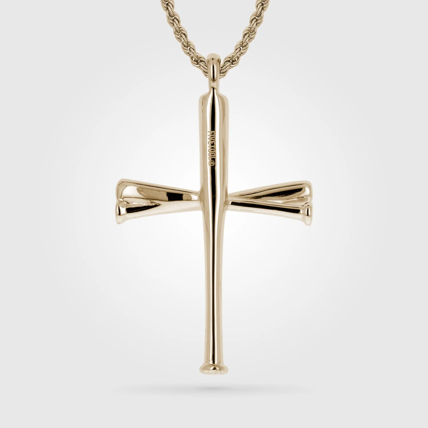 Original Baseball Bat Cross Necklace | Gold