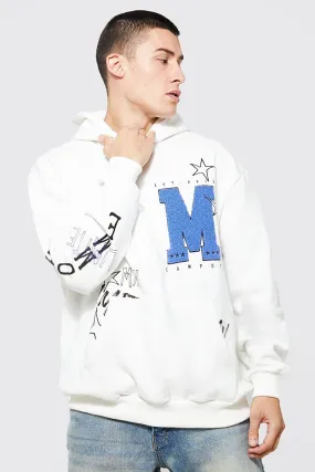 Oversized Homme M Applique Hoodie