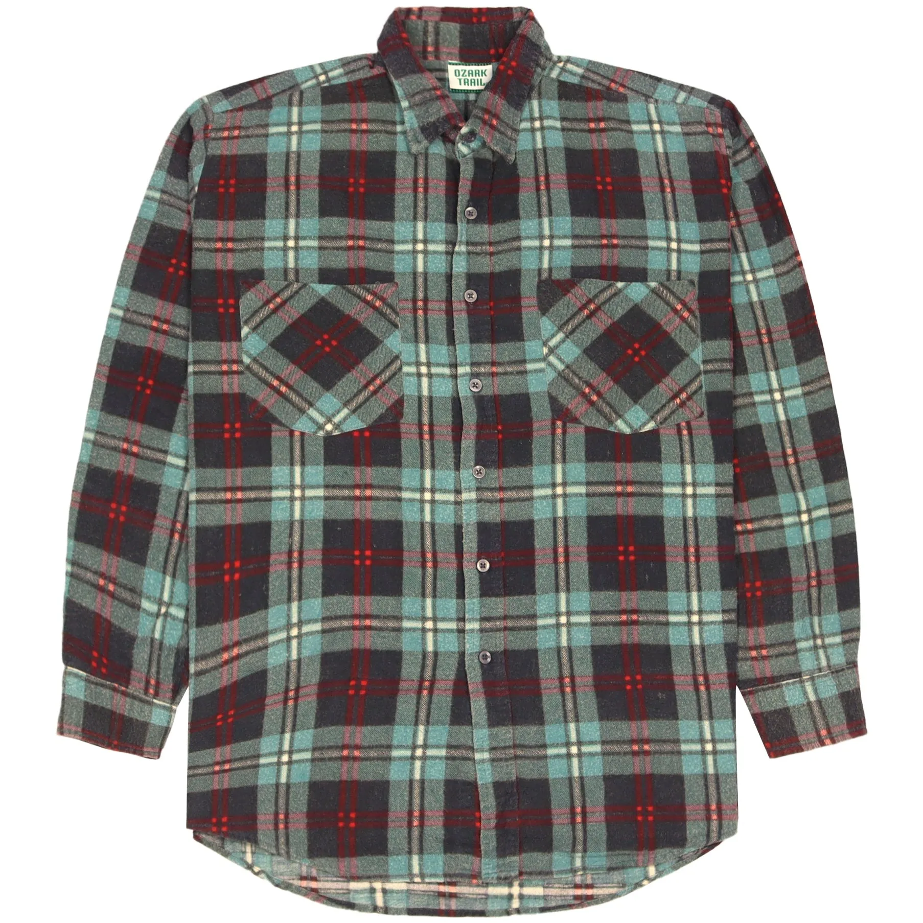 Ozark Trail Checkered Flannel Shirt Green Red