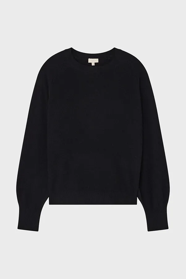 PabloJULISSA BLACK CASHMERE ROUND NECK SWEATER