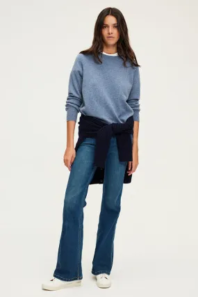 PabloJULISSA BLUE CASHMERE ROUND NECK SWEATER