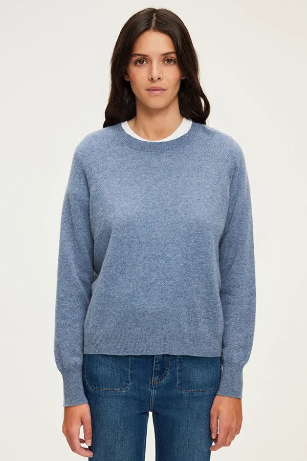 PabloJULISSA BLUE CASHMERE ROUND NECK SWEATER