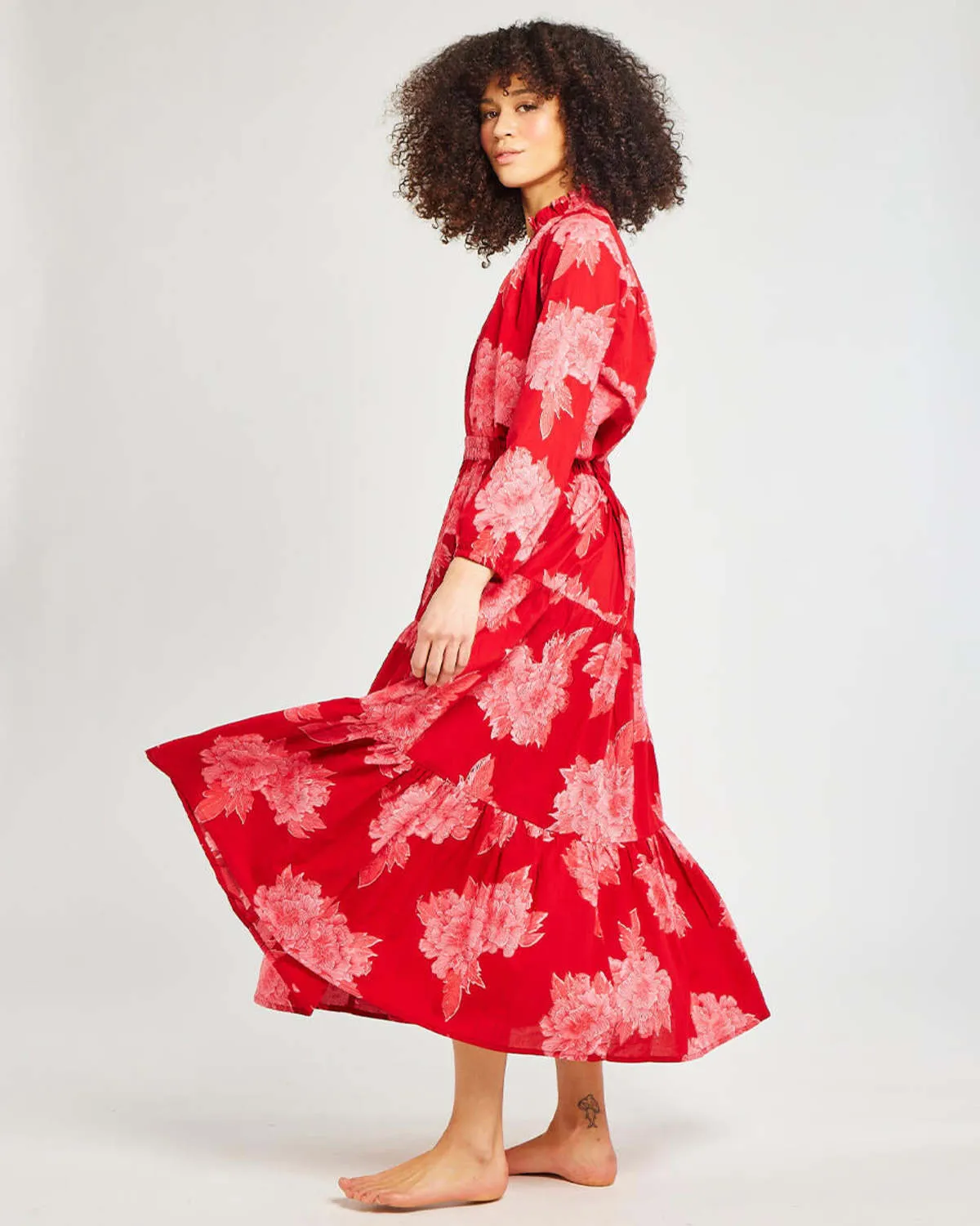 Paola Skirt - Crimson Floral