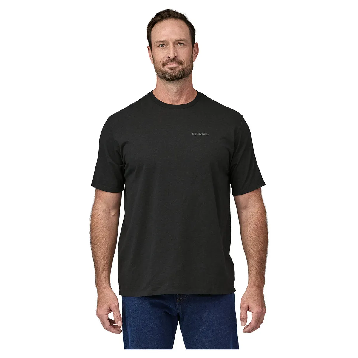 Patagonia Men's Flying Fish Organic Cotton T-Shirt - Ink Black