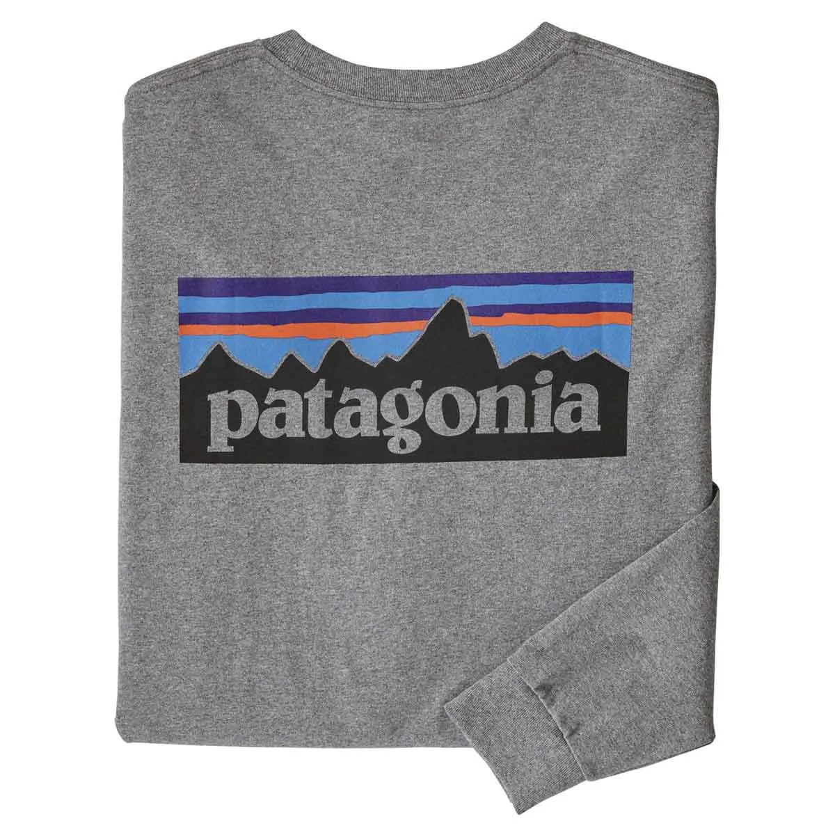 Patagonia Men's Long Sleeve P-6 Logo Responsibili-Tee - Gravel Heather