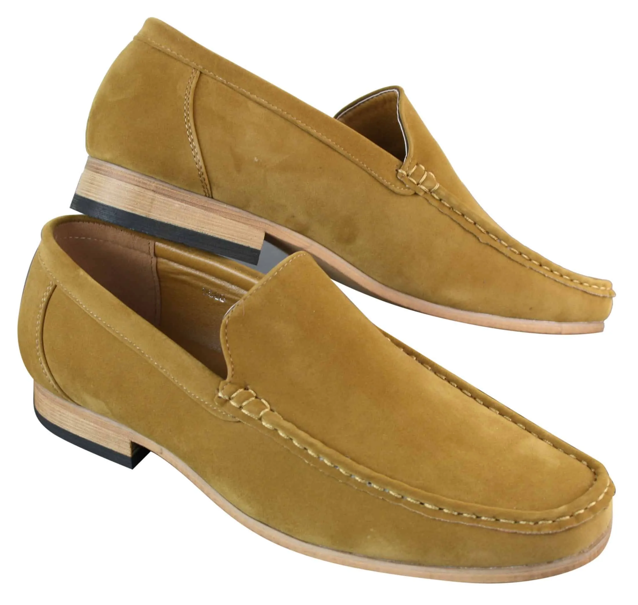 Patron 5588 Mens Smart Casual Slip On Square Suede Shoes Italian