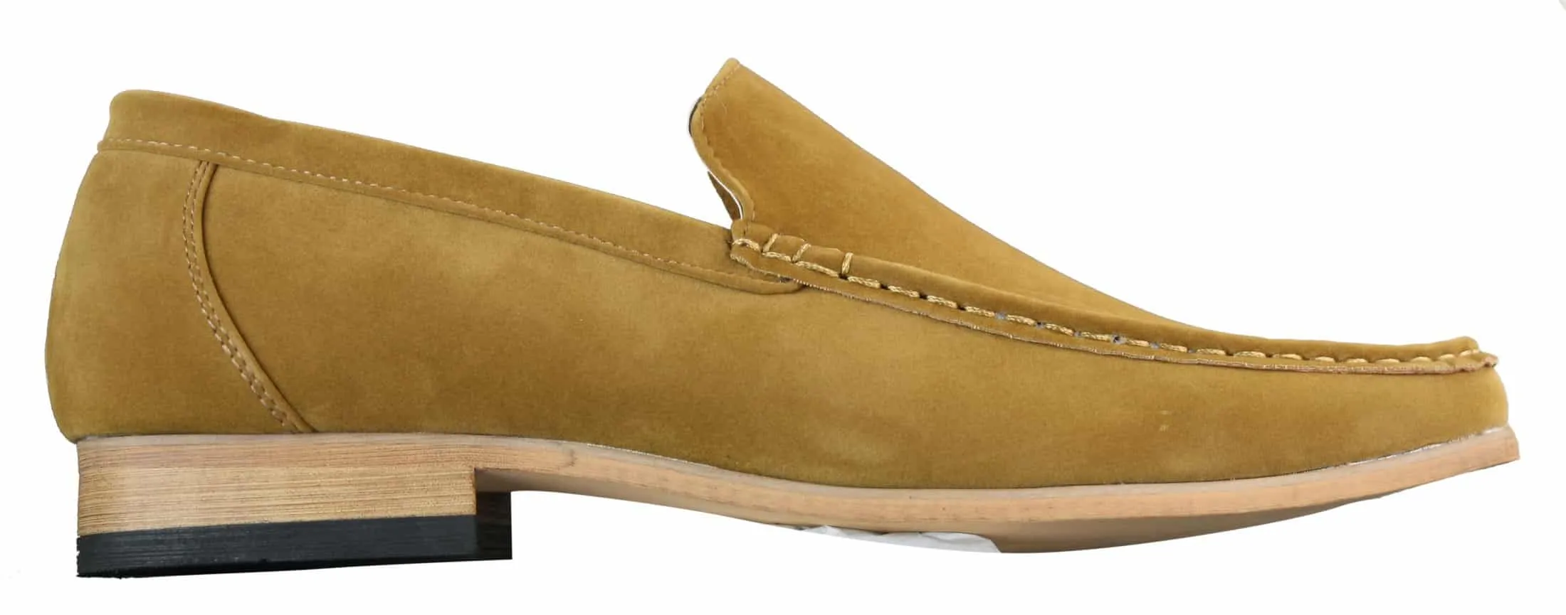 Patron 5588 Mens Smart Casual Slip On Square Suede Shoes Italian