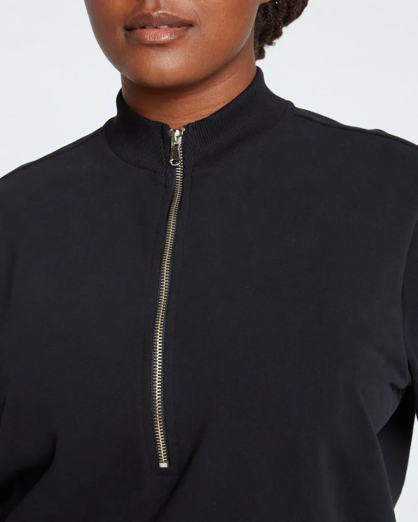 Peachy Terry Half Zip Pullover - Black