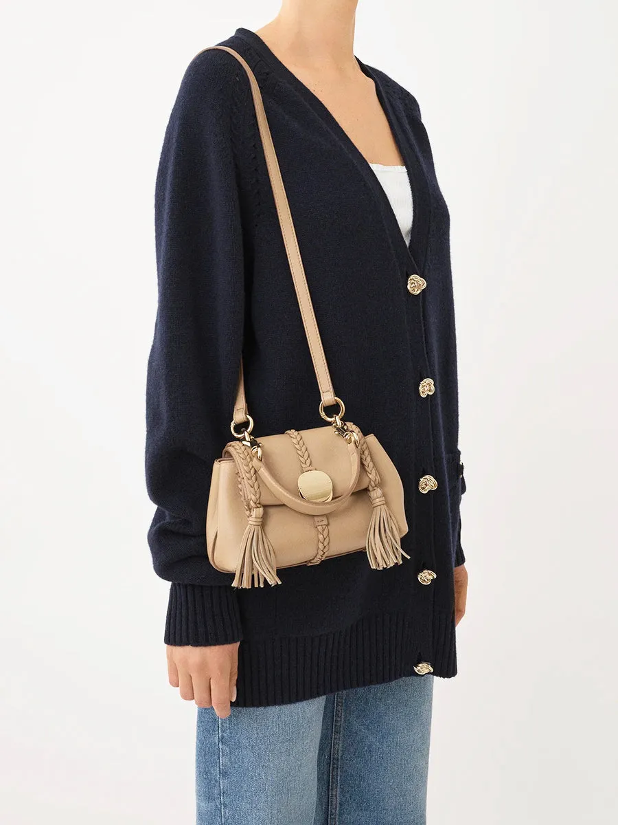 Penelope Mini Soft Shoulder Bag in Argil Brown