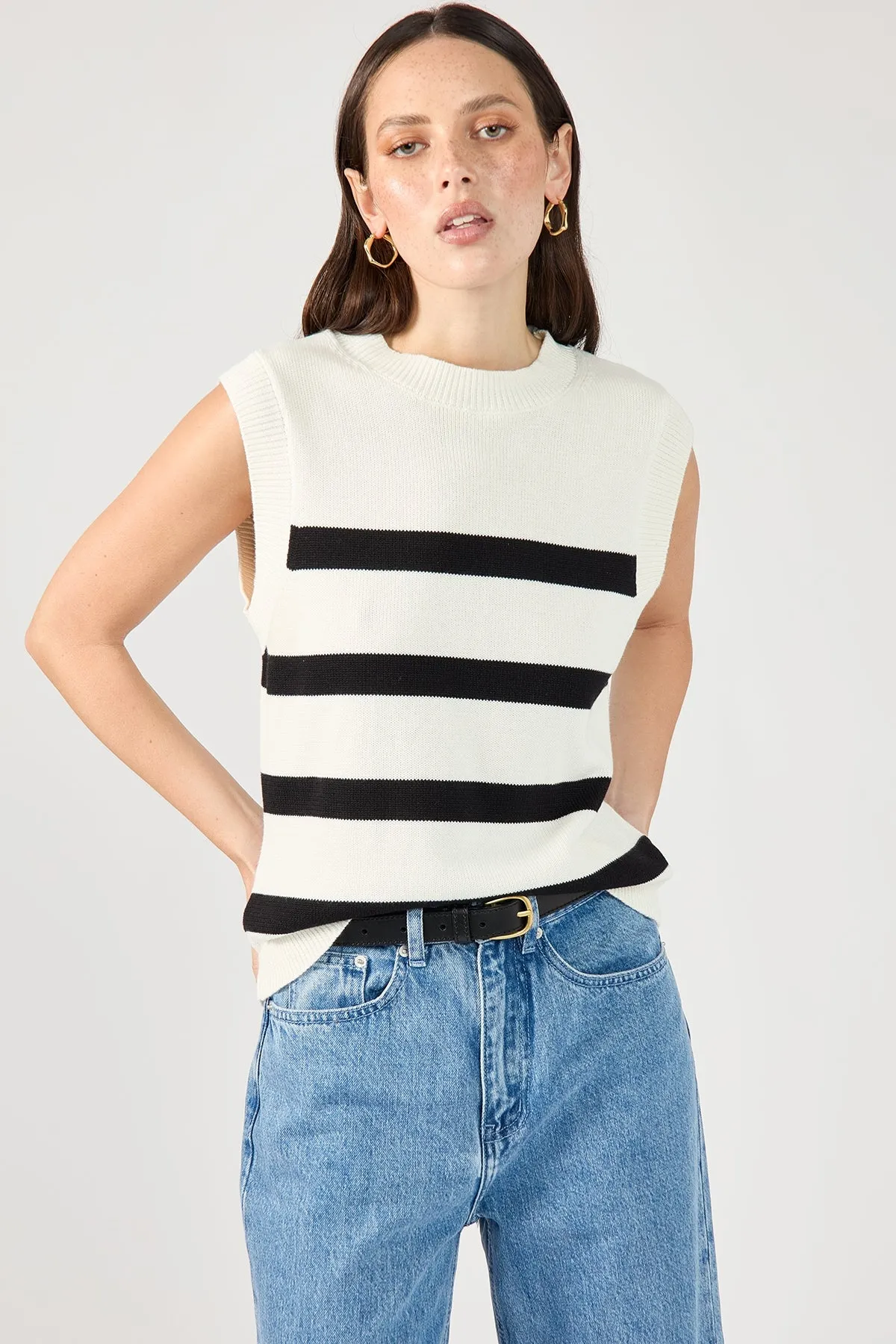 Perfect Stranger Mare Knit Vest Top Off White