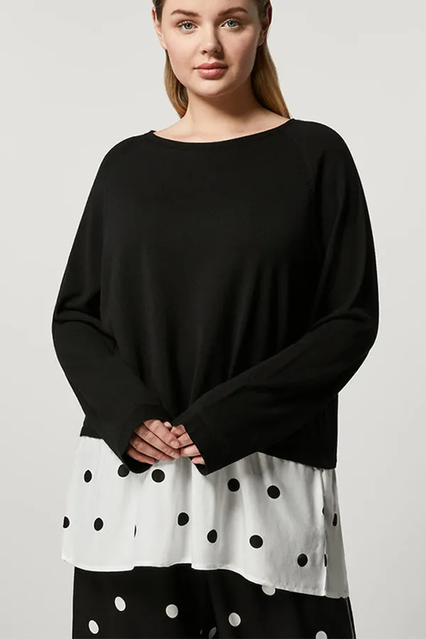 Persona (by Marina Rinaldi) FIORINA POLKA DOT VISCOSE SWEATER