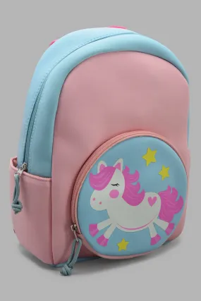 Pink And Blue Unicorn Backpack For Girls