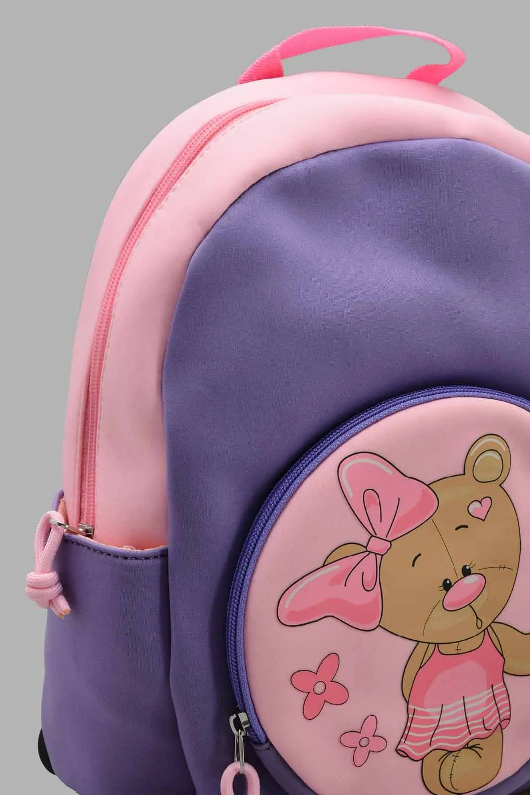 Pink And Purple Teddy Bear Backpack For Girls