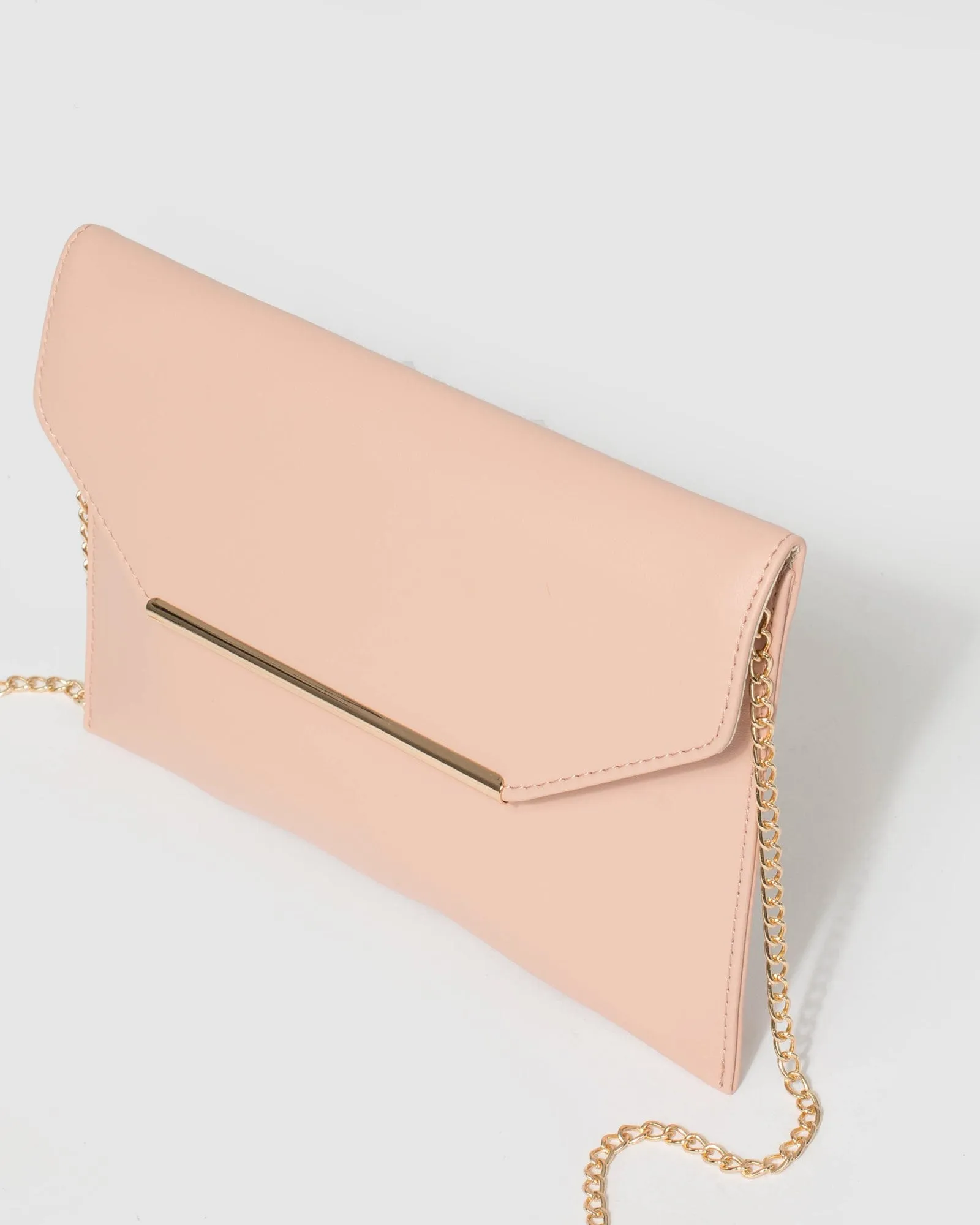 Pink Evie Envelope Clutch Bag