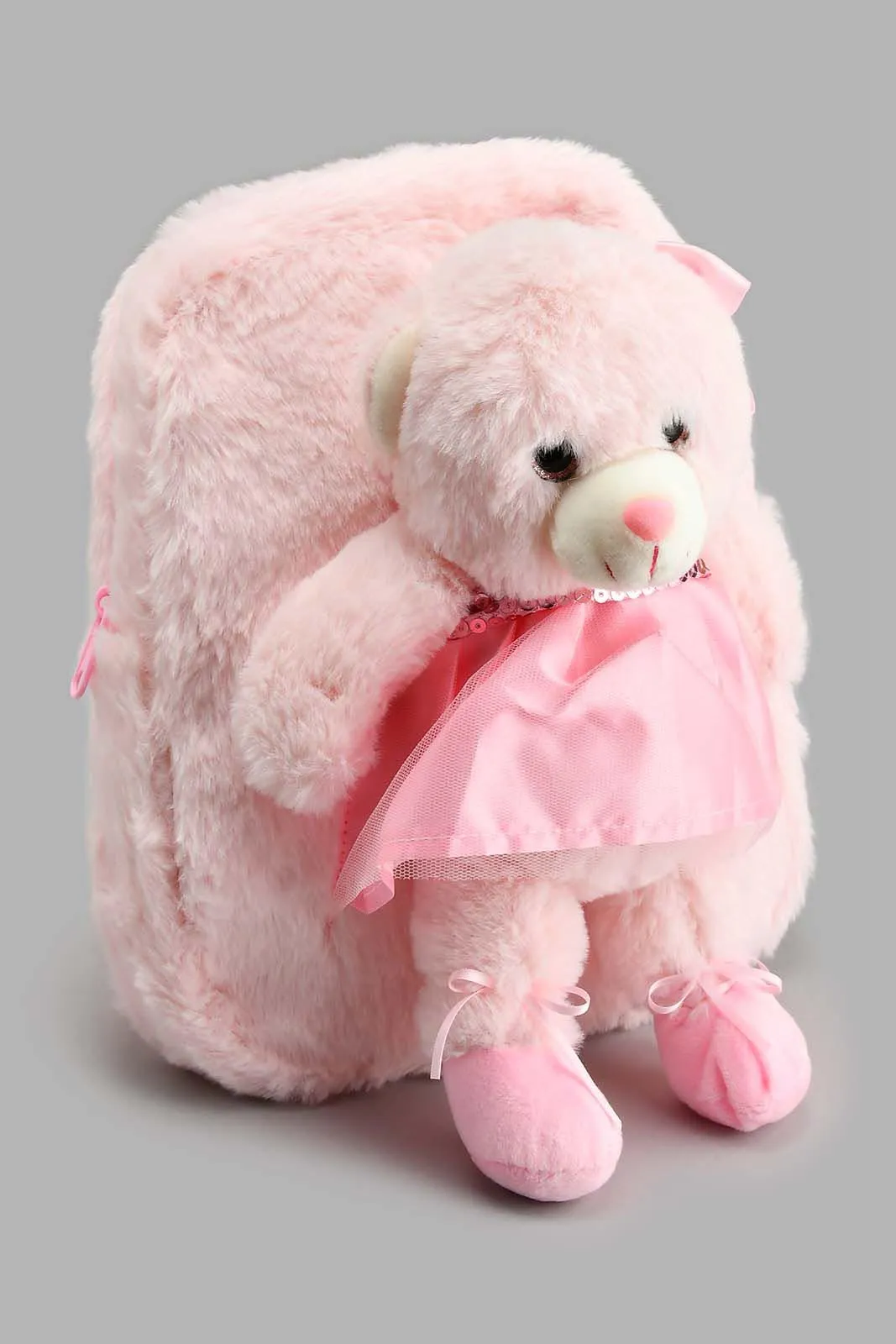 Pink Faux Fur Backpack For Girls