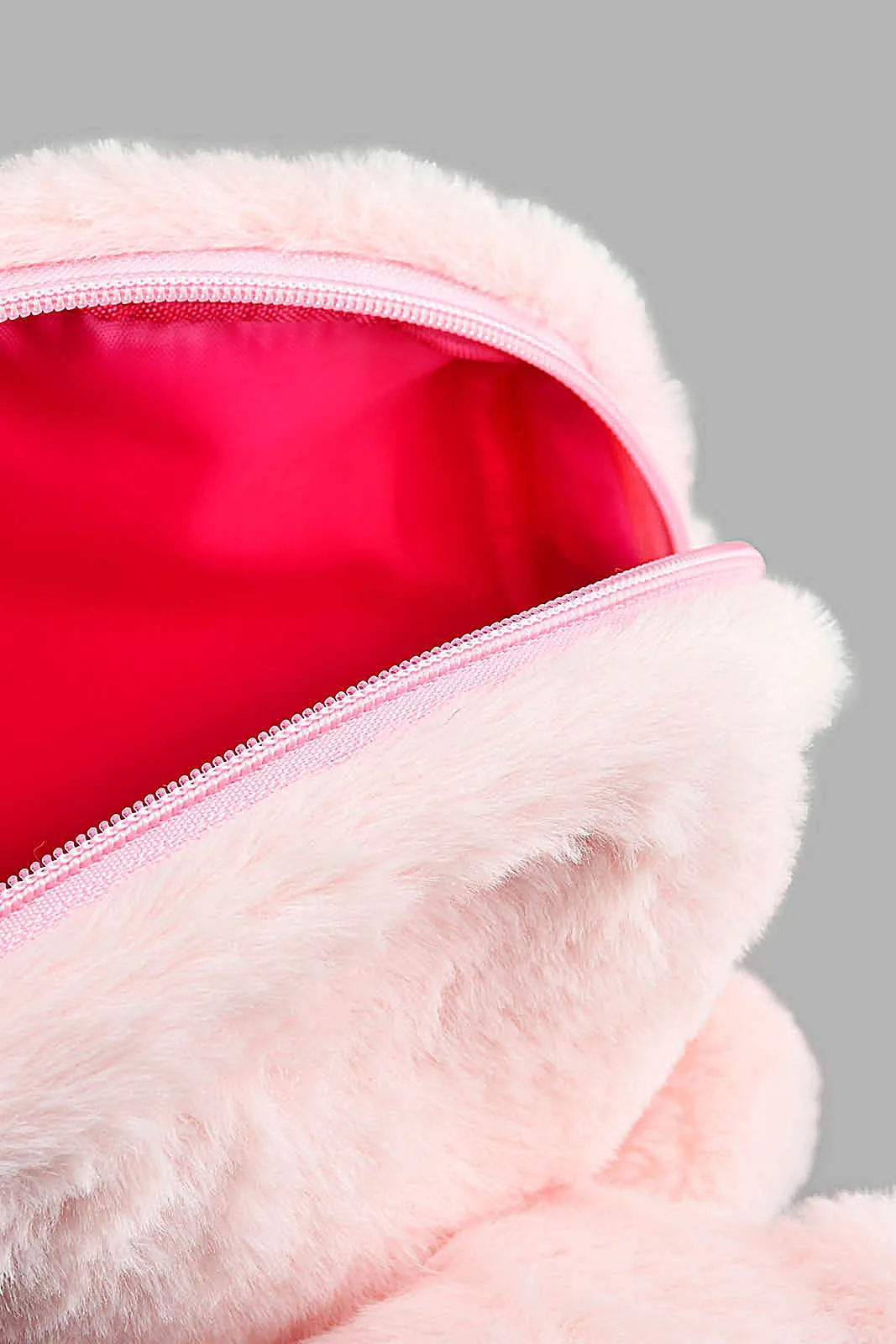 Pink Faux Fur Backpack For Girls