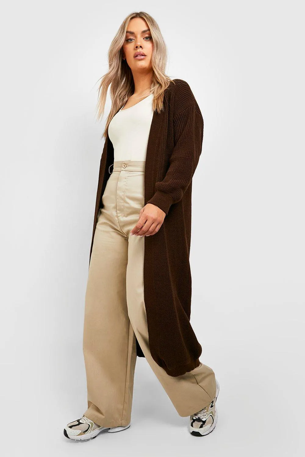 Plus Knitted Oversized Maxi Cardigan