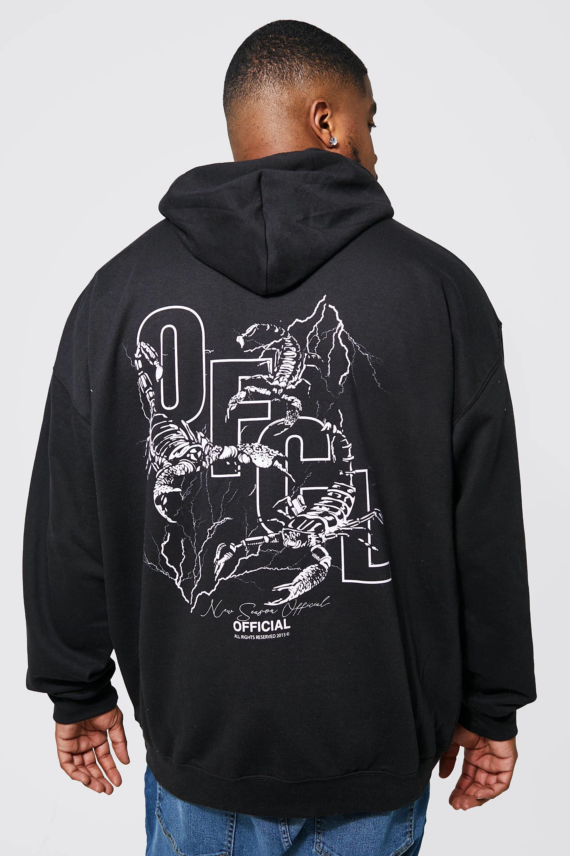 Plus Ofcl Scorpion Back Print Hoodie