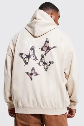 Plus Official Butterfly Back Print Hoodie