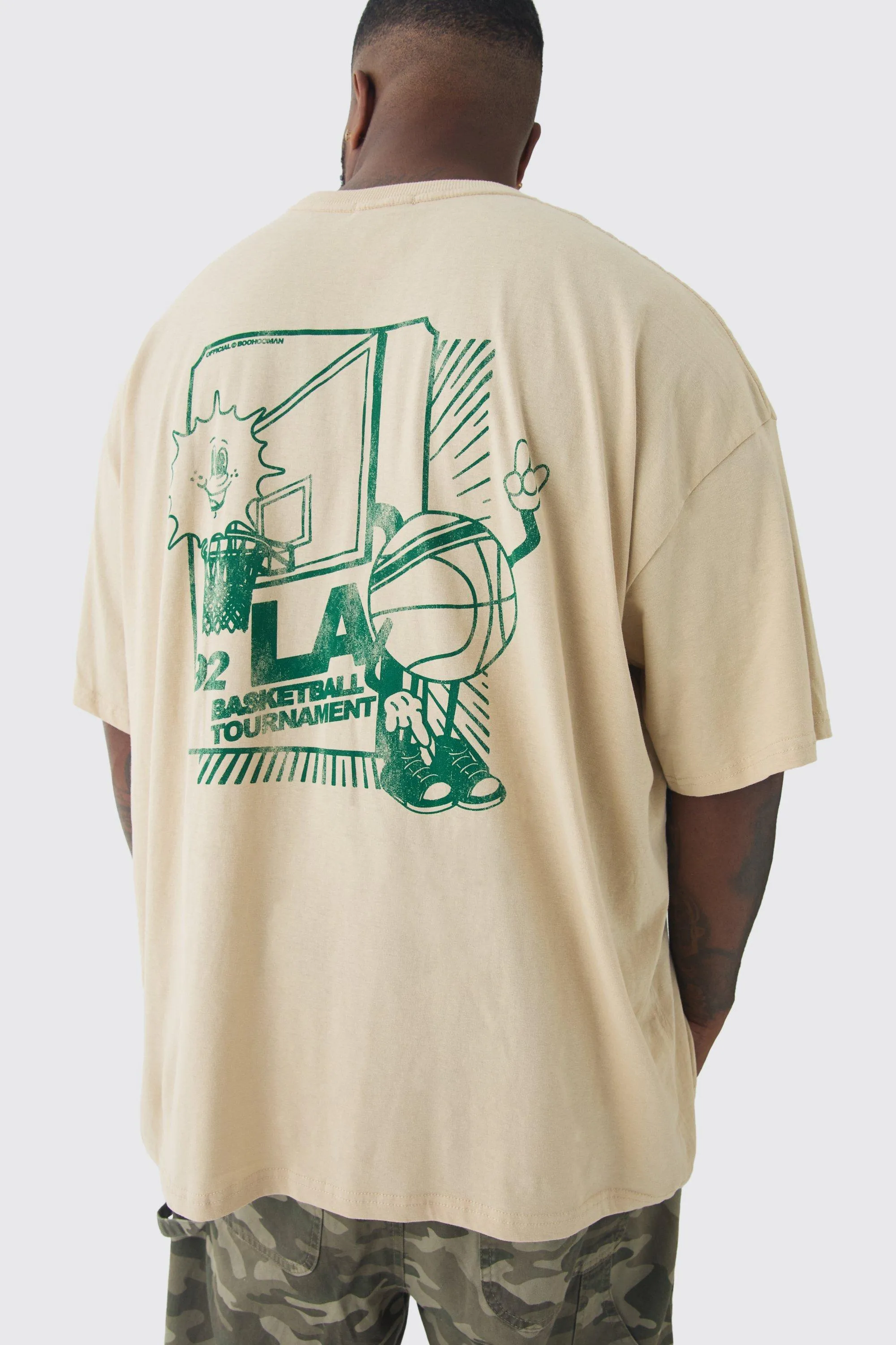 Plus Oversized LA Basketball Graphic T-Shirt