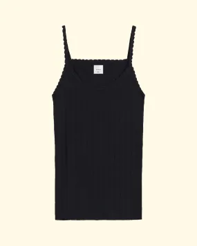 Pointelle Classic Tank Top | Black