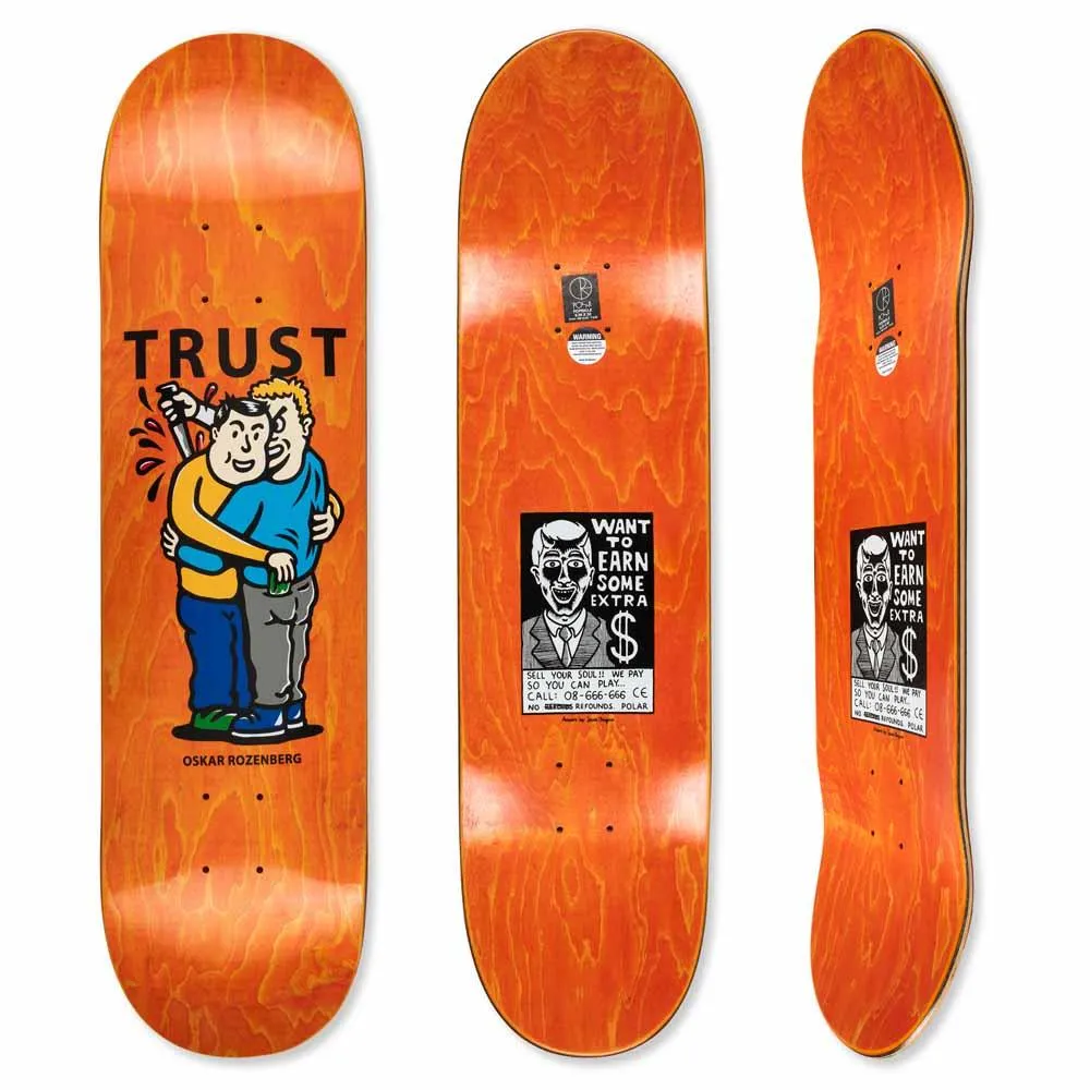 Polar Skateboards Oskar Rozenberg  Trust Veneer Skateboard Deck 8.5 short