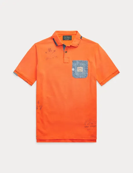 Polo Ralph Lauren Denim Pocket Dry All Short Sleeve Classic Fit Polo, Orange