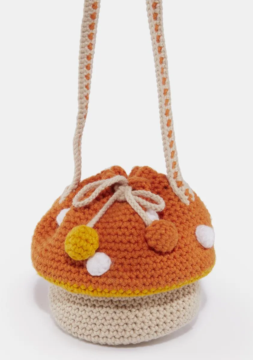 Pumpkin Fantasy Mushroom Crochet Bag-