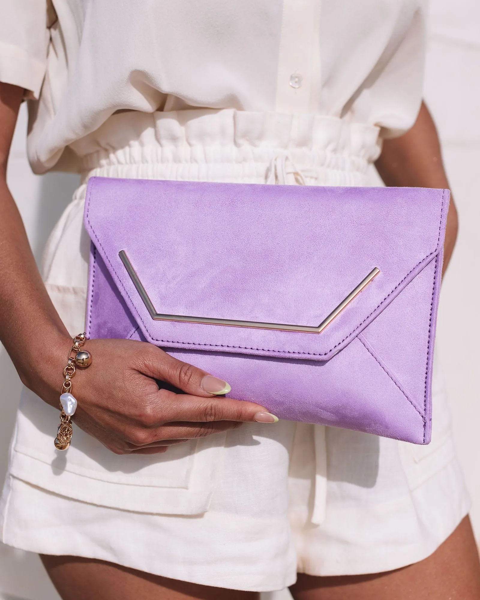 Purple Samantha Square Clutch Bag