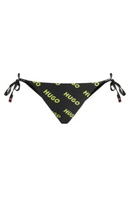 Quick-dry bikini bottoms with logo print