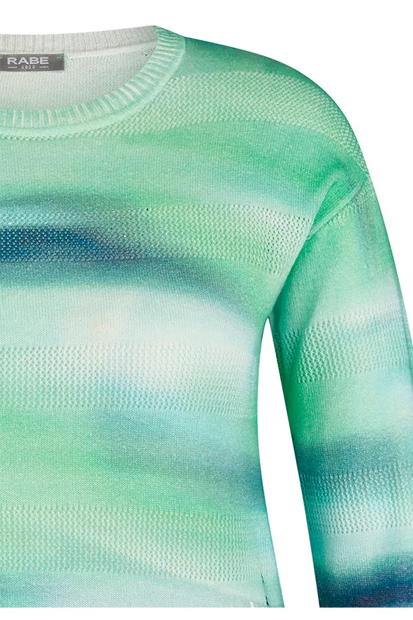 Rabe & LecomteGREEN GRADIENT WAVY PRINT SWEATER