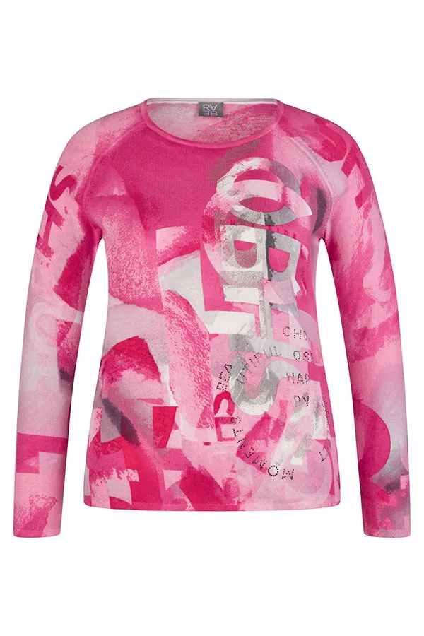 Rabe & LecomteMAGENTA ABSTRACT PRINT SWEATER