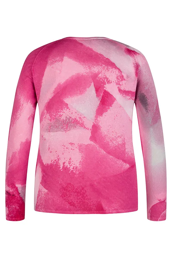 Rabe & LecomteMAGENTA ABSTRACT PRINT SWEATER