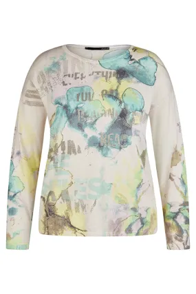 Rabe & LecomteMINT GREEN ABSTRACT PRINT SWEATER