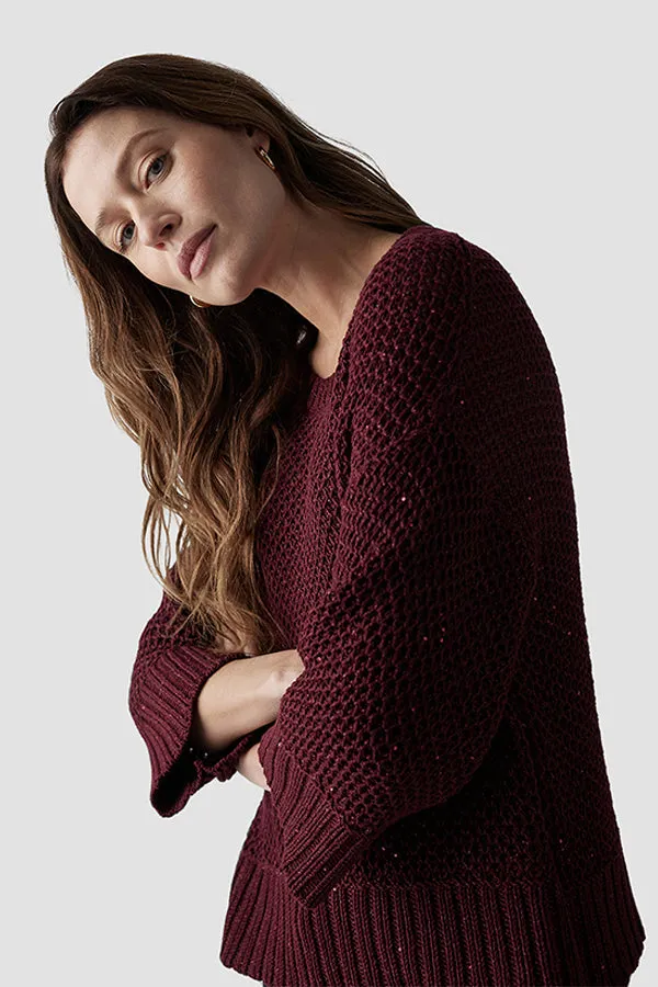 Rabe & LecomteRED KNITTED GLITTERY SWEATER