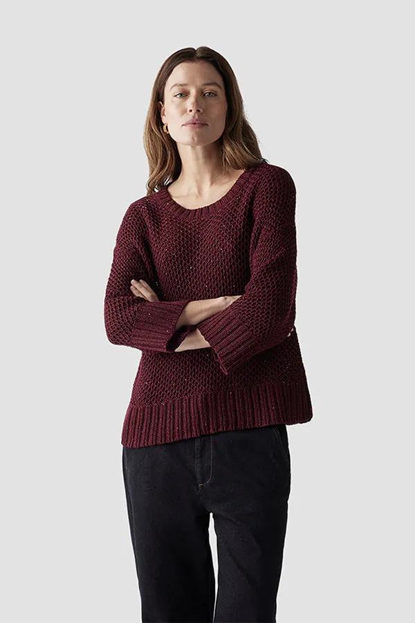 Rabe & LecomteRED KNITTED GLITTERY SWEATER