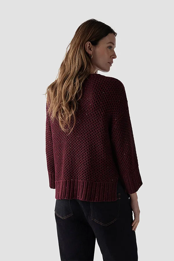 Rabe & LecomteRED KNITTED GLITTERY SWEATER