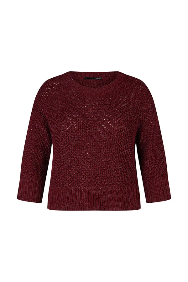 Rabe & LecomteRED KNITTED GLITTERY SWEATER