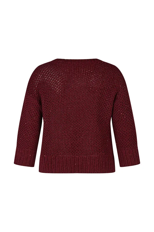 Rabe & LecomteRED KNITTED GLITTERY SWEATER