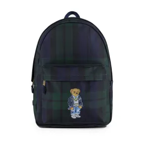 Ralph Lauren Polo Bear Green And Blue Tartan Backpack