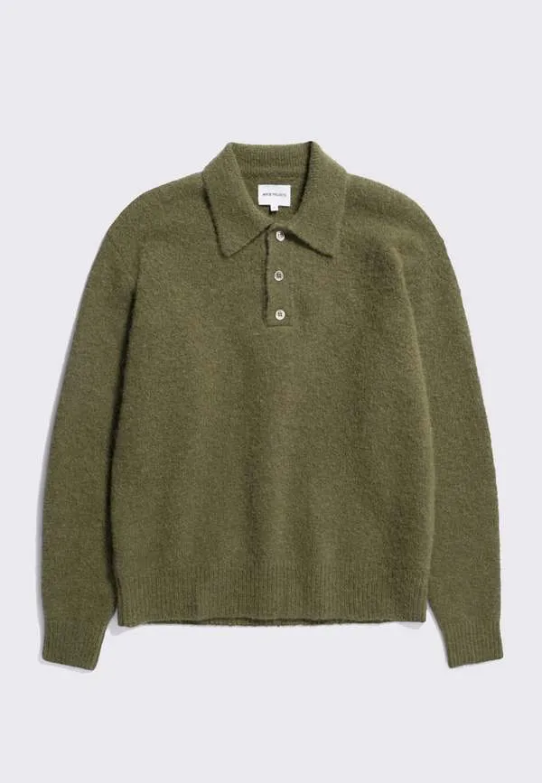 Rasmus Relaxed Brushed Polo - Ivy Green