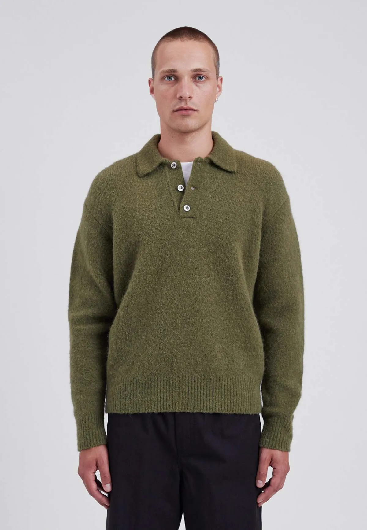 Rasmus Relaxed Brushed Polo - Ivy Green