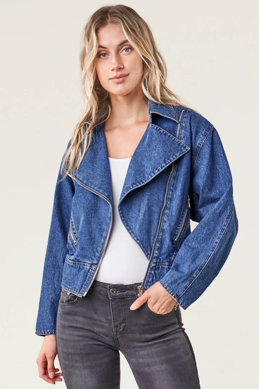 Ready For It Denim Moto Jacket